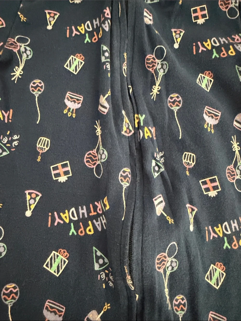Kids Navy 'Happy Birthday' One-Piece Pajama